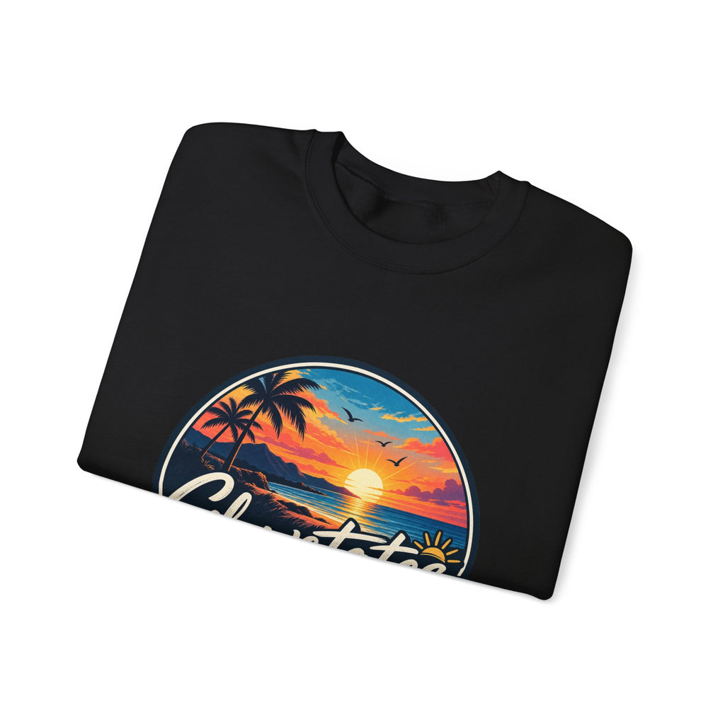Glowstates Sunset Crewneck Sweatshirt — Tropical Palm Beach Vintage Graphic