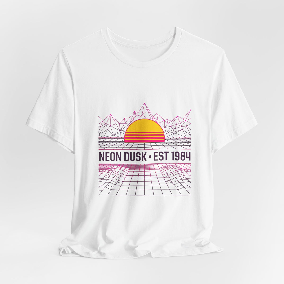 Neon Dusk Retro Sunset Tee — "Neon Dusk • Est 1984"