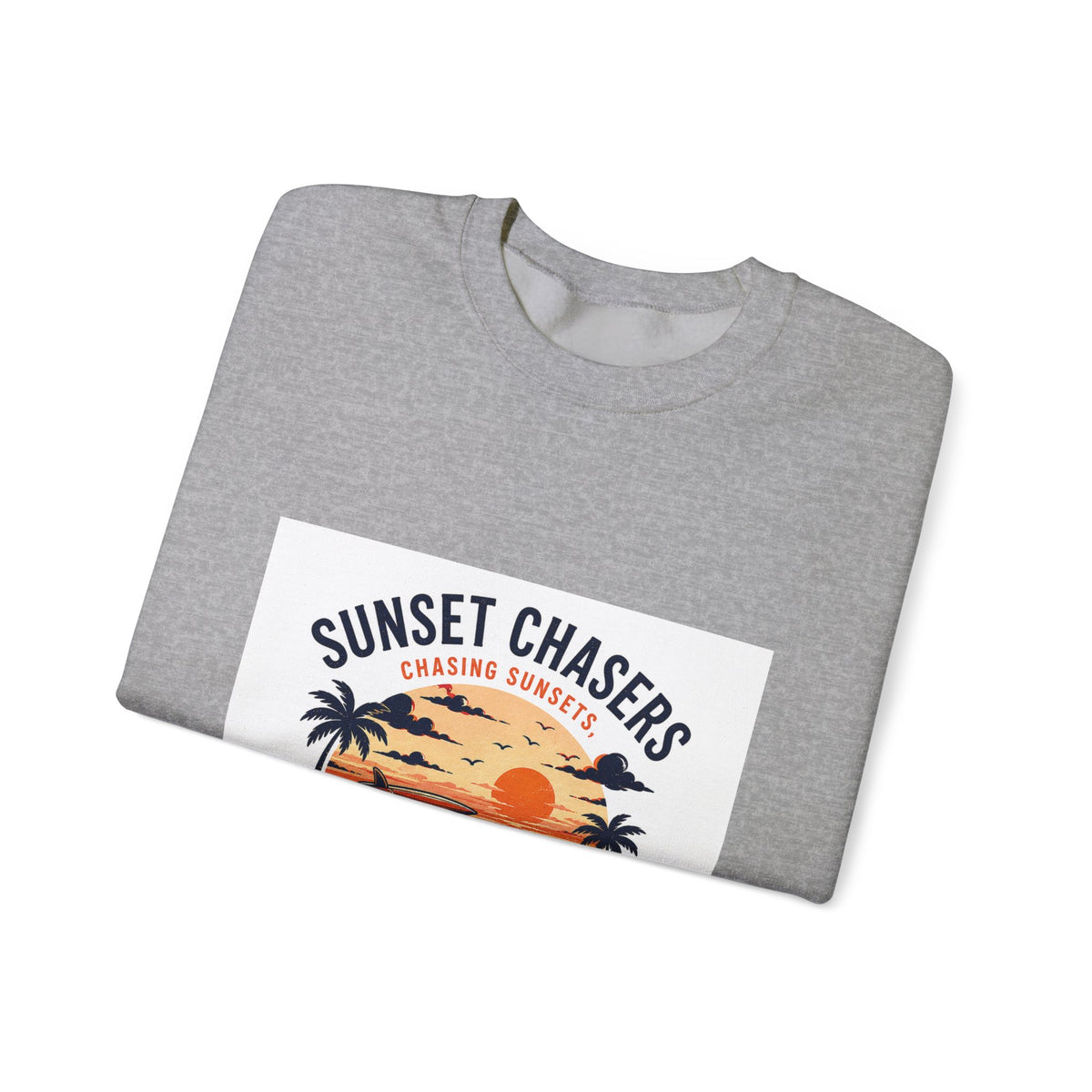 Sunset Chasers Crewneck Sweatshirt – "Avoiding Responsibilities" Retro Camper Design