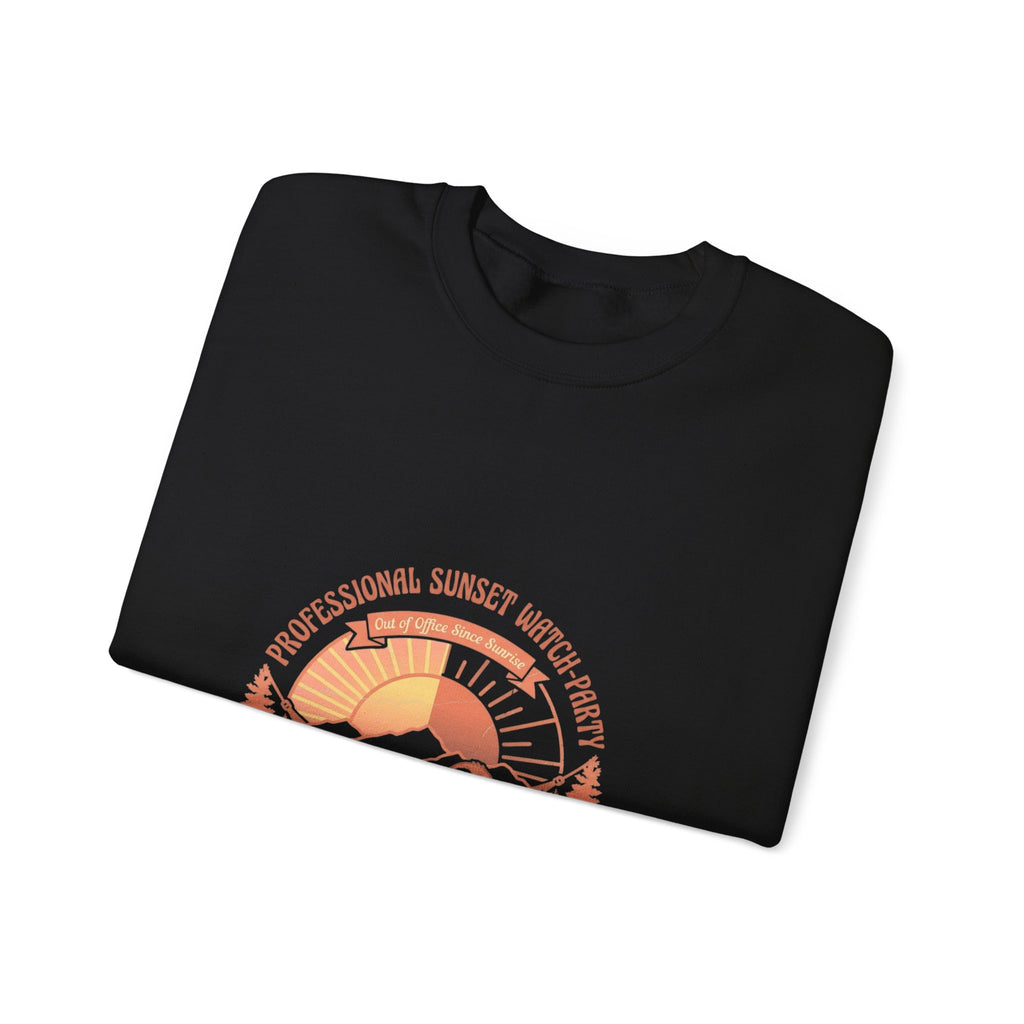 Crewneck Sweatshirt — Retro Sunset Sloth Graphic (Seasonal Chill Vibes)