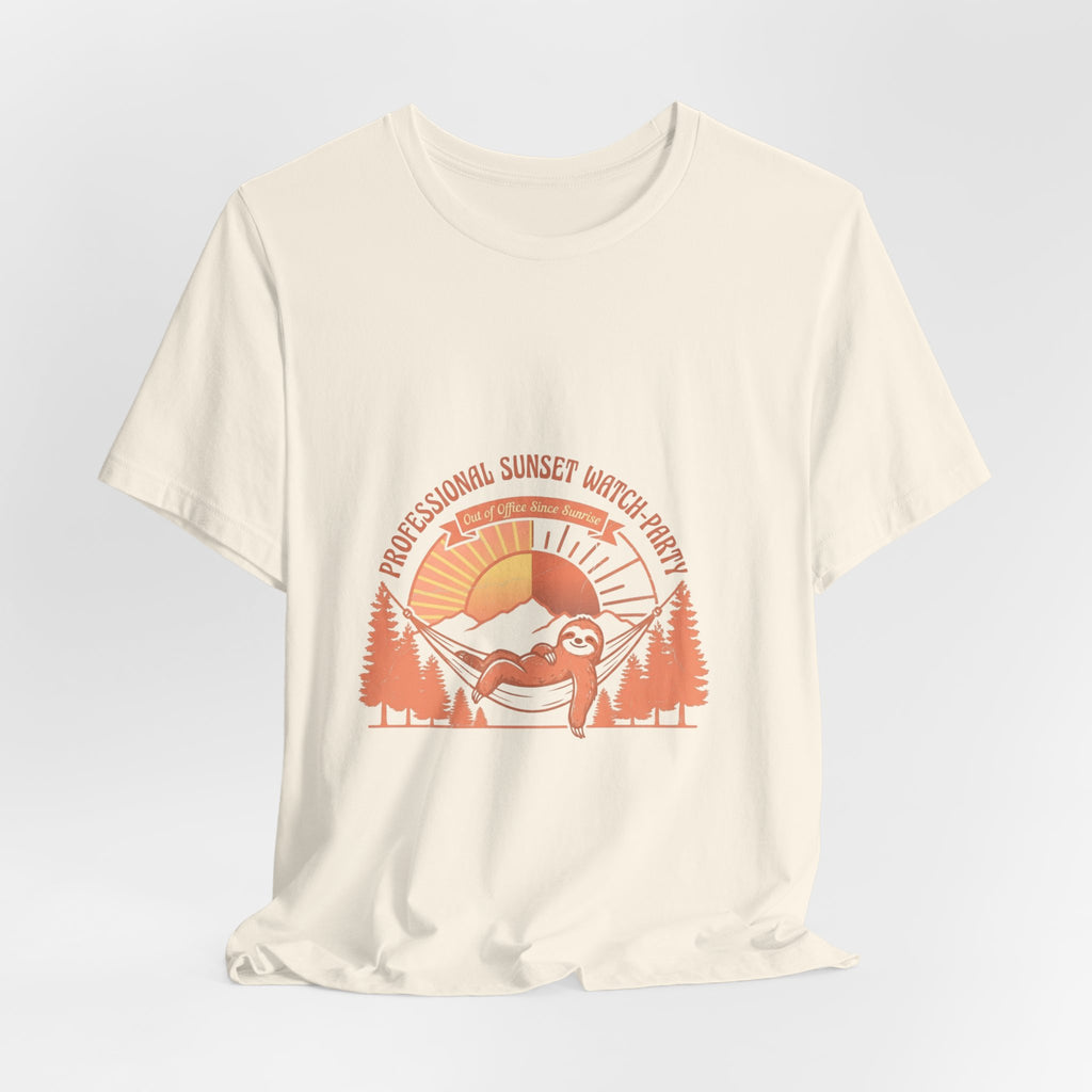 Sunset Watch Party T-Shirt – Retro Sloth Sunset Graphic Tee