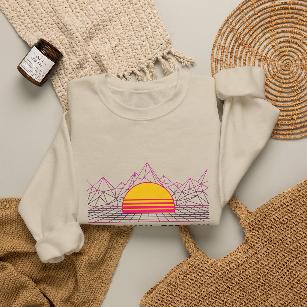 Neon Dusk Crewneck Sweatshirt – Retro Sunset Aesthetic