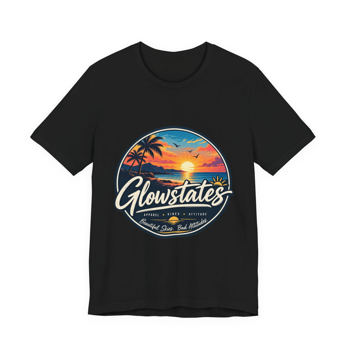 T-Shirt — 'Glowstates' Sunset Beach Graphic Tee