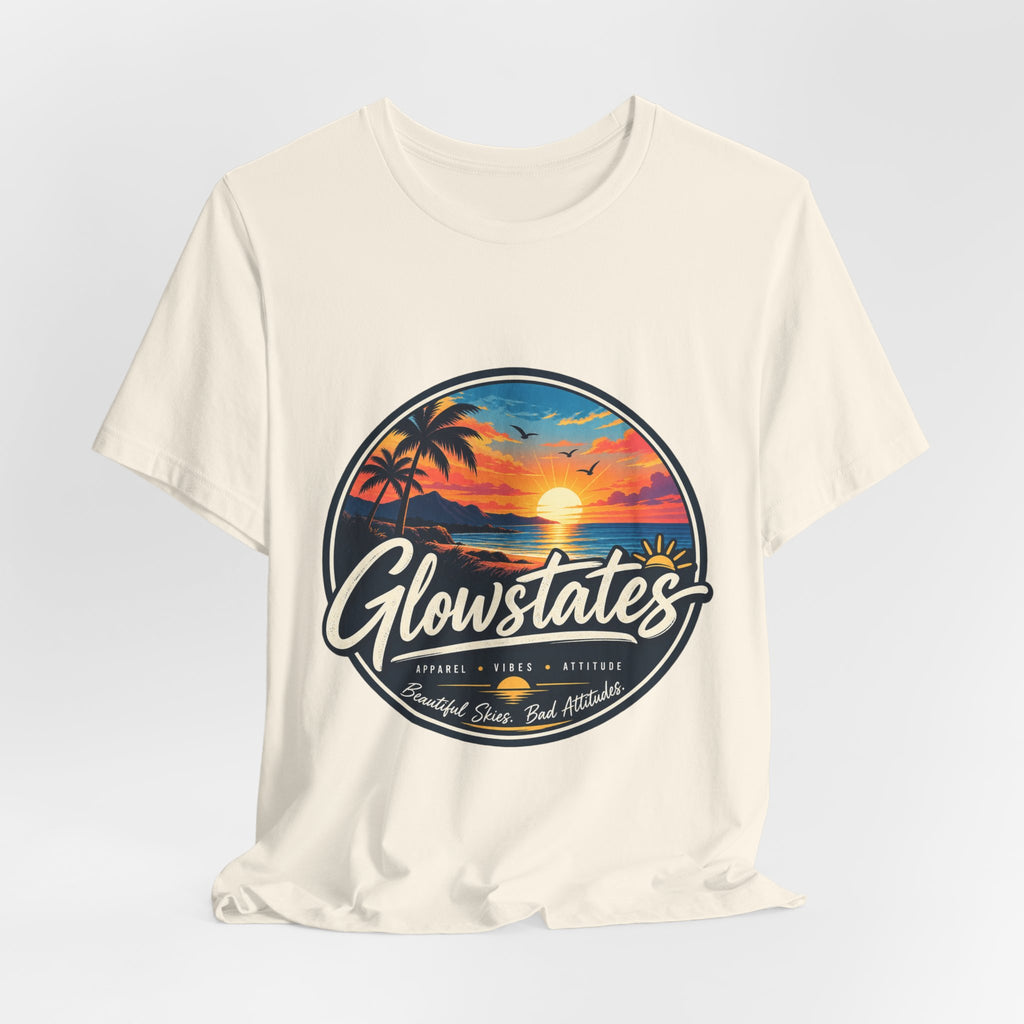 T-Shirt — 'Glowstates' Sunset Beach Graphic Tee