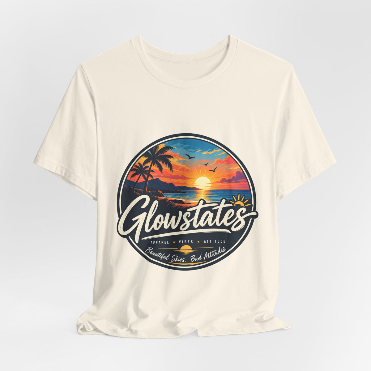 T-Shirt — 'Glowstates' Sunset Beach Graphic Tee