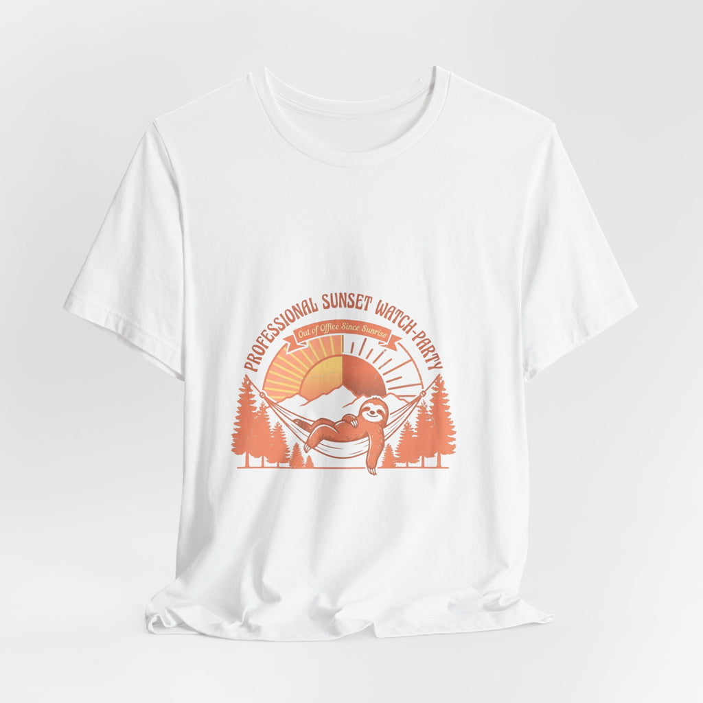 Sunset Watch Party T-Shirt – Retro Sloth Sunset Graphic Tee