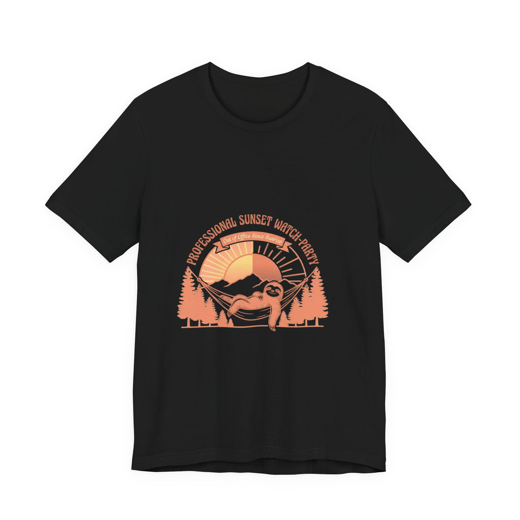 Sunset Watch Party T-Shirt – Retro Sloth Sunset Graphic Tee