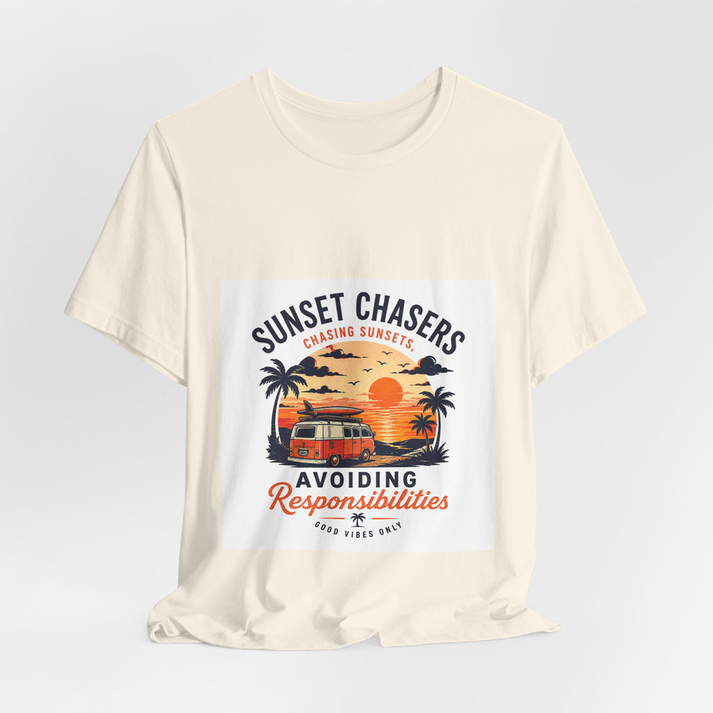 Sunset Chasers Tee — "Avoiding Responsibilities" Retro Camper Beach T‑Shirt