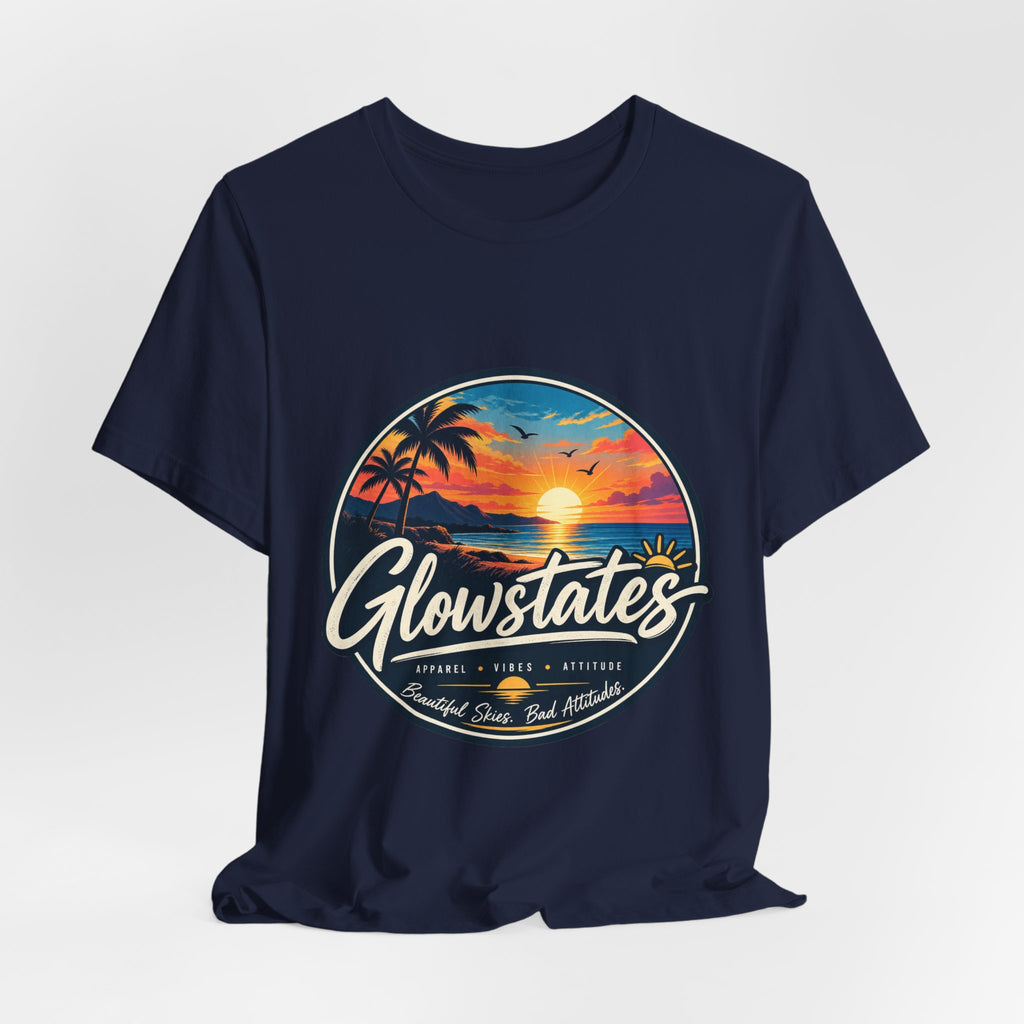 T-Shirt — 'Glowstates' Sunset Beach Graphic Tee