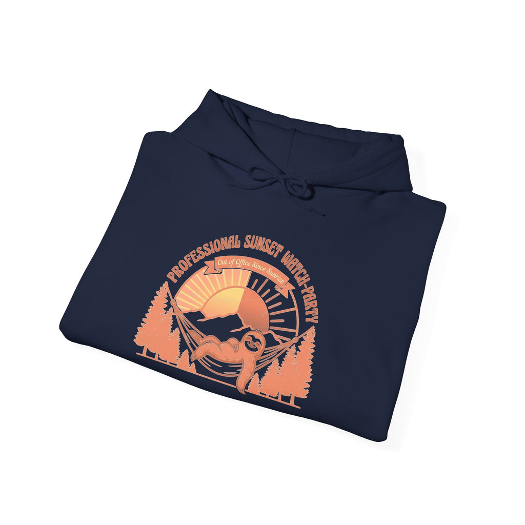 Hiking Sunrise Hoodie — Retro Mountain Adventure Sweatshirt