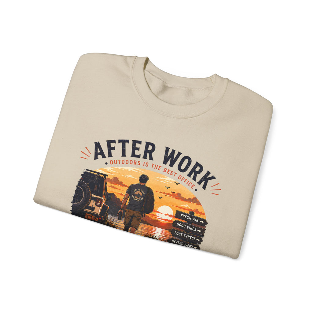 Crewneck Sweatshirt — After Work Clock Out: Watch Sunset Graphic