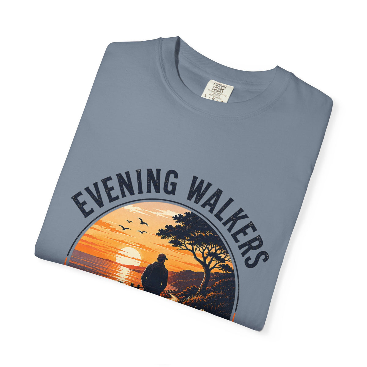 Sunset Walk T-Shirt — "Evening Walkers: Just One More Sunset Walk" Graphic Tee