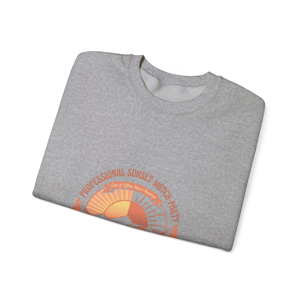Crewneck Sweatshirt — Retro Sunset Sloth Graphic (Seasonal Chill Vibes)