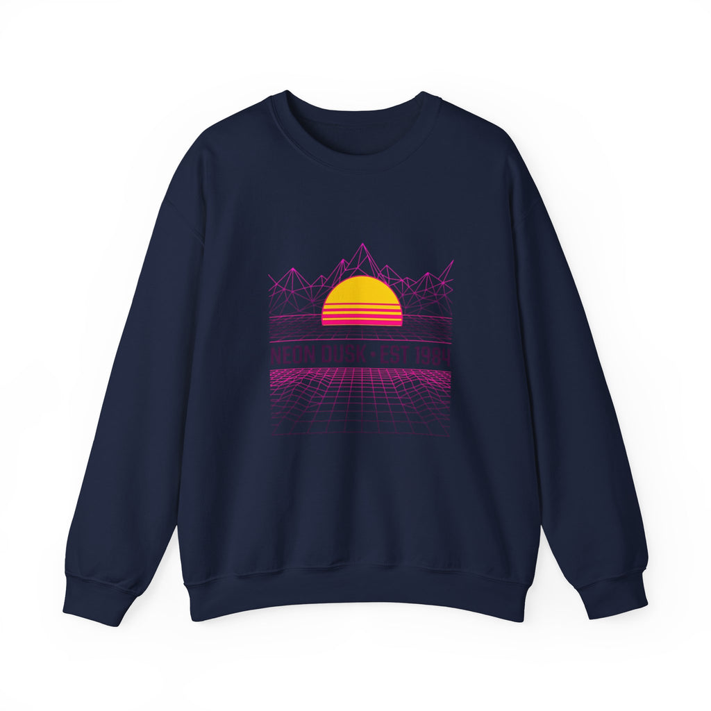 Neon Dusk Crewneck Sweatshirt – Retro Sunset Aesthetic