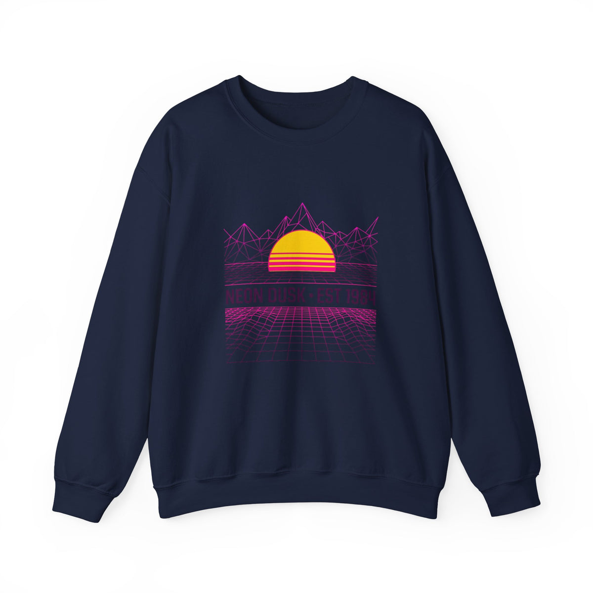 Neon Dusk Crewneck Sweatshirt – Retro Sunset Aesthetic
