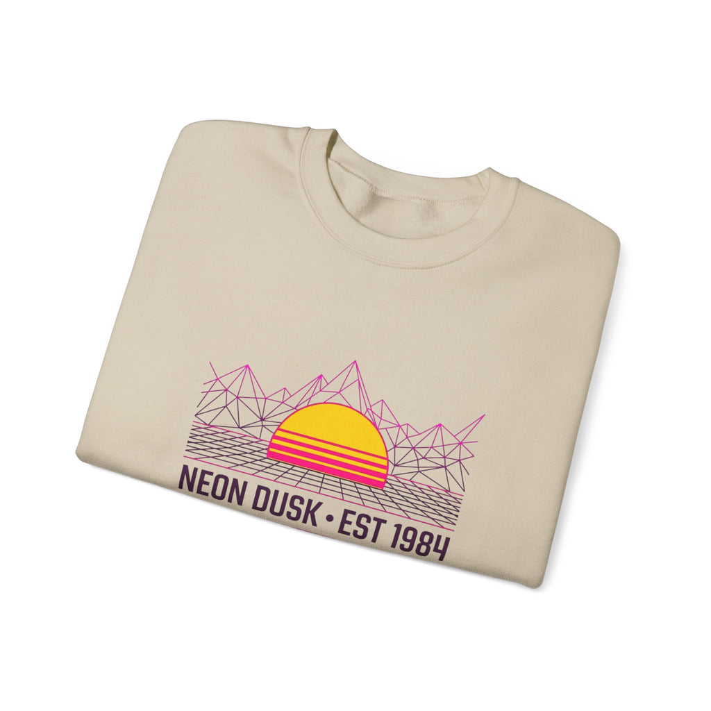 Neon Dusk Crewneck Sweatshirt – Retro Sunset Aesthetic