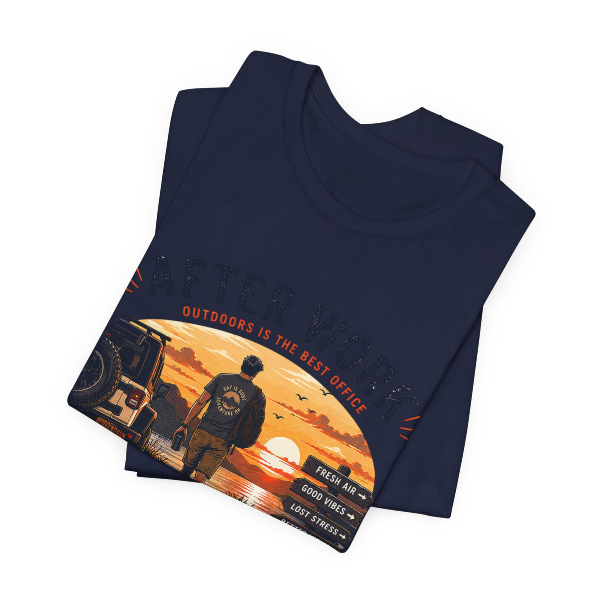 After Work Clock Out Watch Sunset T-Shirt — Sunset Fishing Vibes Tee