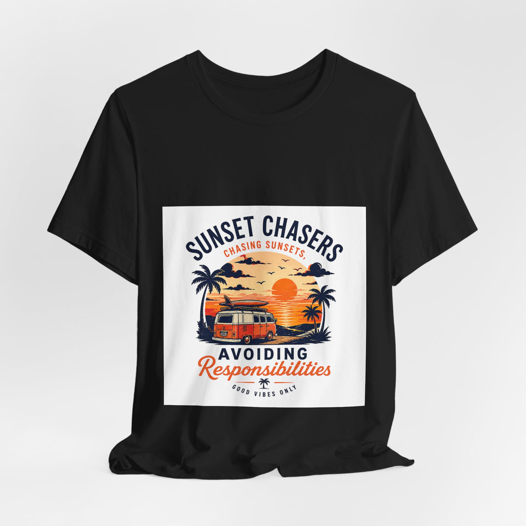 Sunset Chasers Tee — "Avoiding Responsibilities" Retro Camper Beach T‑Shirt