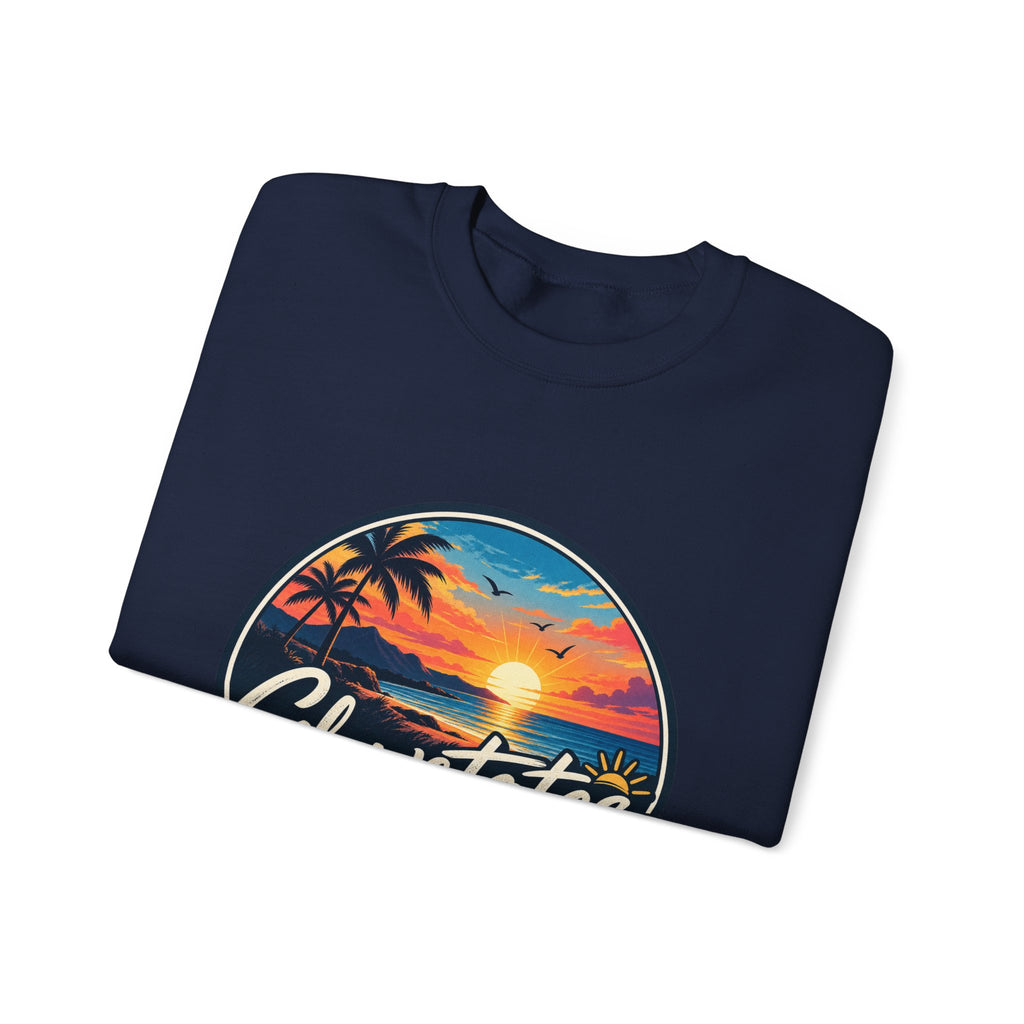 Glowstates Sunset Crewneck Sweatshirt — Tropical Palm Beach Vintage Graphic
