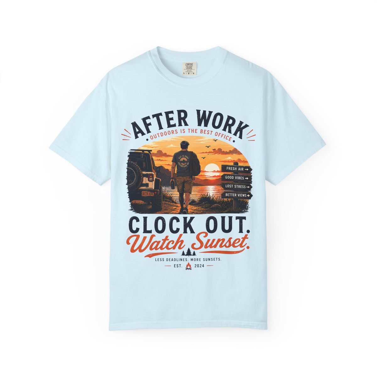 After Work Clock Out Watch Sunset T-Shirt