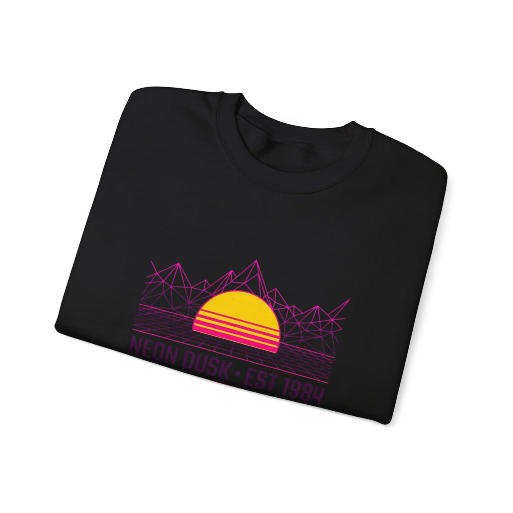 Neon Dusk Crewneck Sweatshirt – Retro Sunset Aesthetic