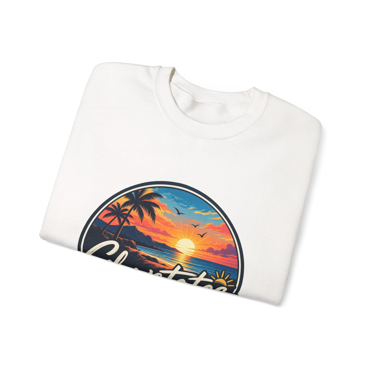 Glowstates Sunset Crewneck Sweatshirt — Tropical Palm Beach Vintage Graphic