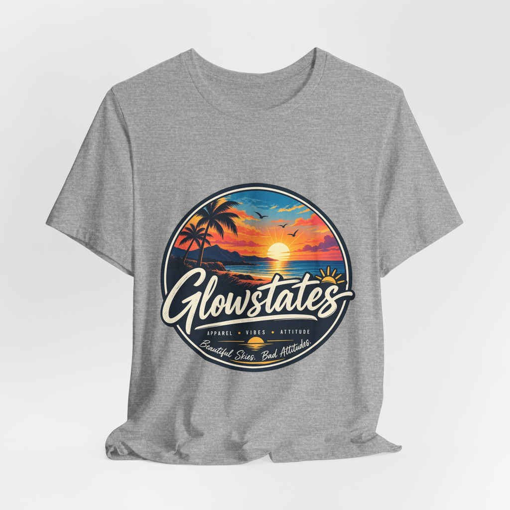 T-Shirt — 'Glowstates' Sunset Beach Graphic Tee