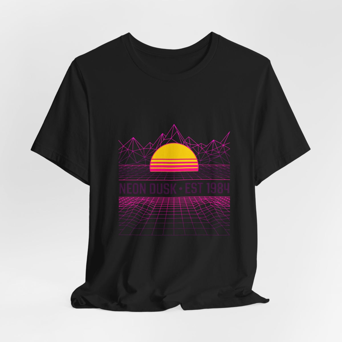 Neon Dusk Retro Sunset Tee — "Neon Dusk • Est 1984"