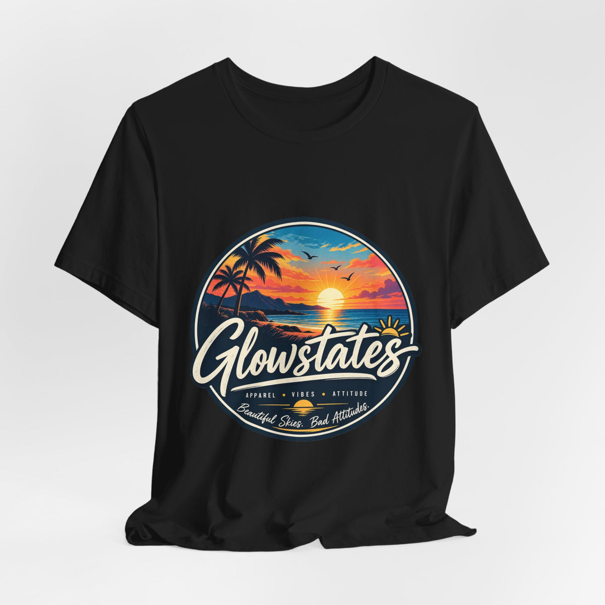 T-Shirt — 'Glowstates' Sunset Beach Graphic Tee