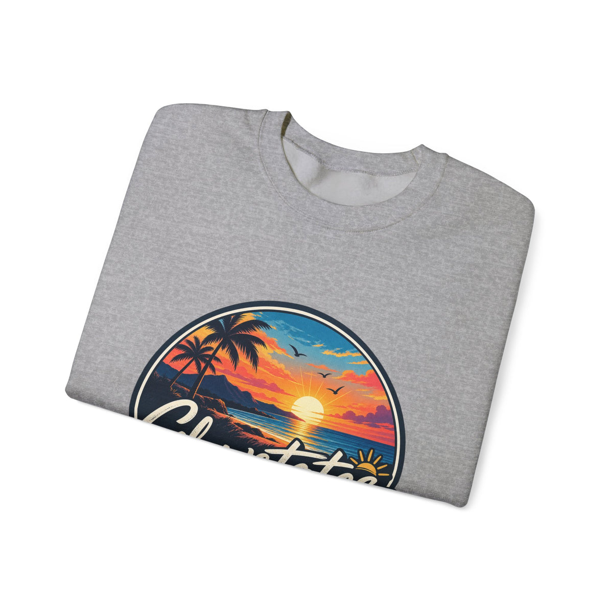 Glowstates Sunset Crewneck Sweatshirt — Tropical Palm Beach Vintage Graphic