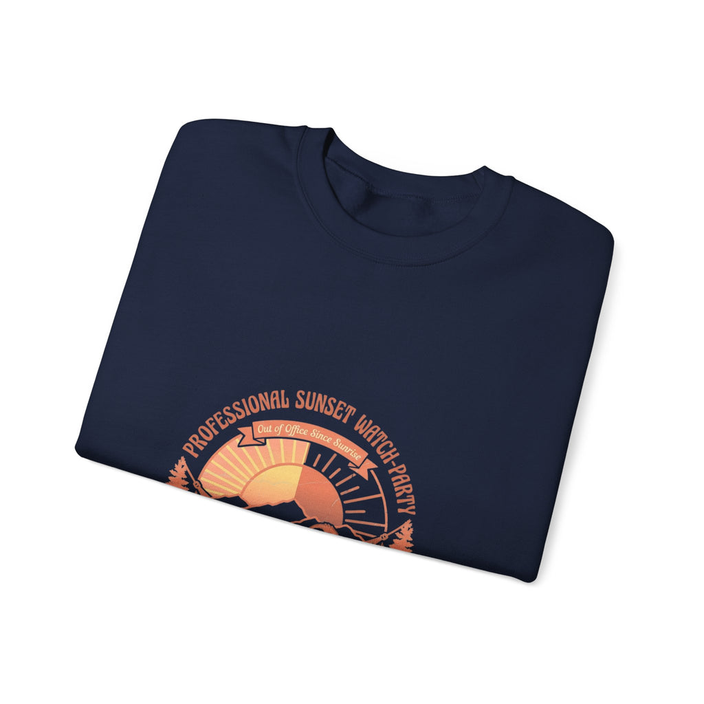 Crewneck Sweatshirt — Retro Sunset Sloth Graphic (Seasonal Chill Vibes)