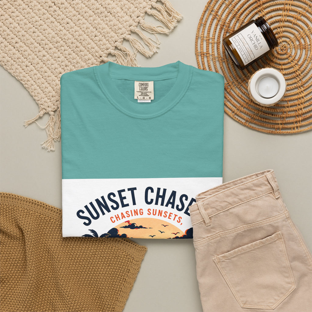 Sunset Chasers T-Shirt — 'Avoiding Responsibilities' Retro Van Beach Tee