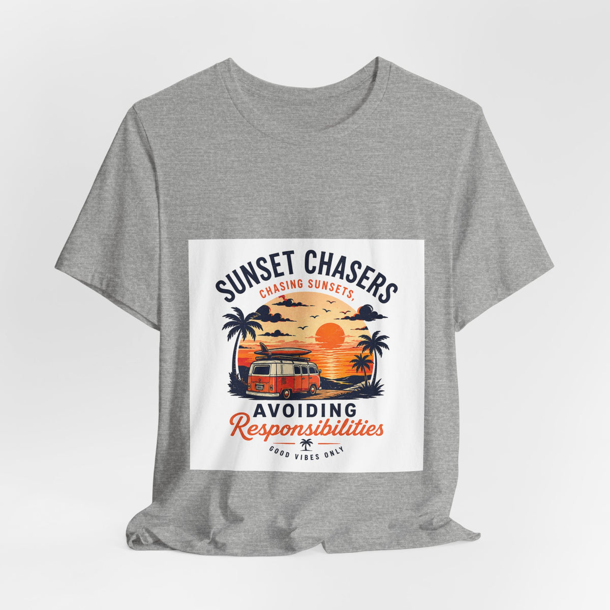 Sunset Chasers Tee — "Avoiding Responsibilities" Retro Camper Beach T‑Shirt