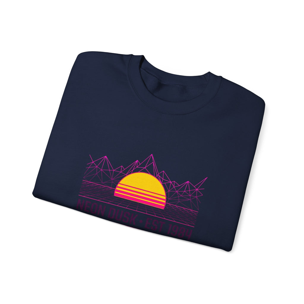 Neon Dusk Crewneck Sweatshirt – Retro Sunset Aesthetic