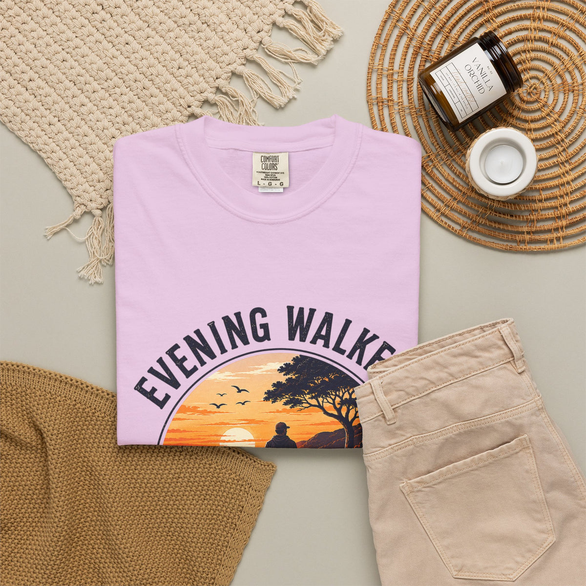 Sunset Walk T-Shirt — "Evening Walkers: Just One More Sunset Walk" Graphic Tee