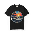 Glowstates Sunset Beach T-Shirt — Retro Palm Tree Surf Tee