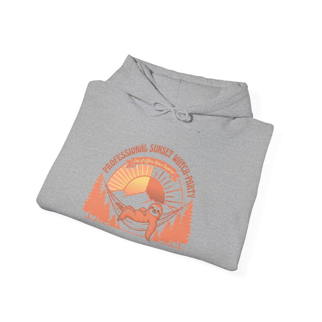 Hiking Sunrise Hoodie — Retro Mountain Adventure Sweatshirt